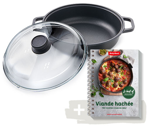 Viande hachée, livre + poêle, Ø28cm - combo