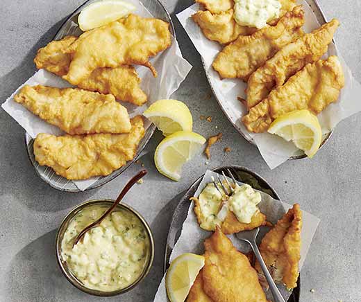 Croustilles de poisson et sauce tartare